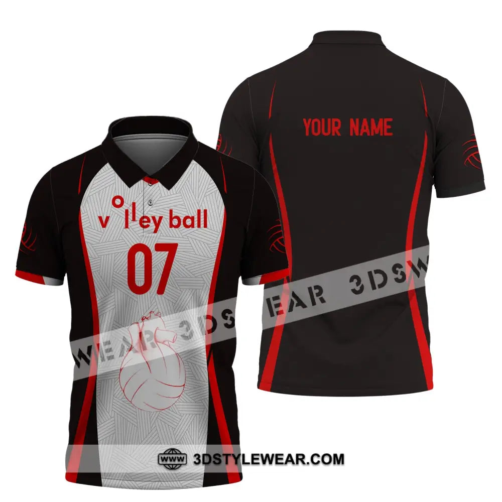 Unisex Shirt Custom Number Volleyball Hoodie Team T-Shirt Gift For Players Polo / S