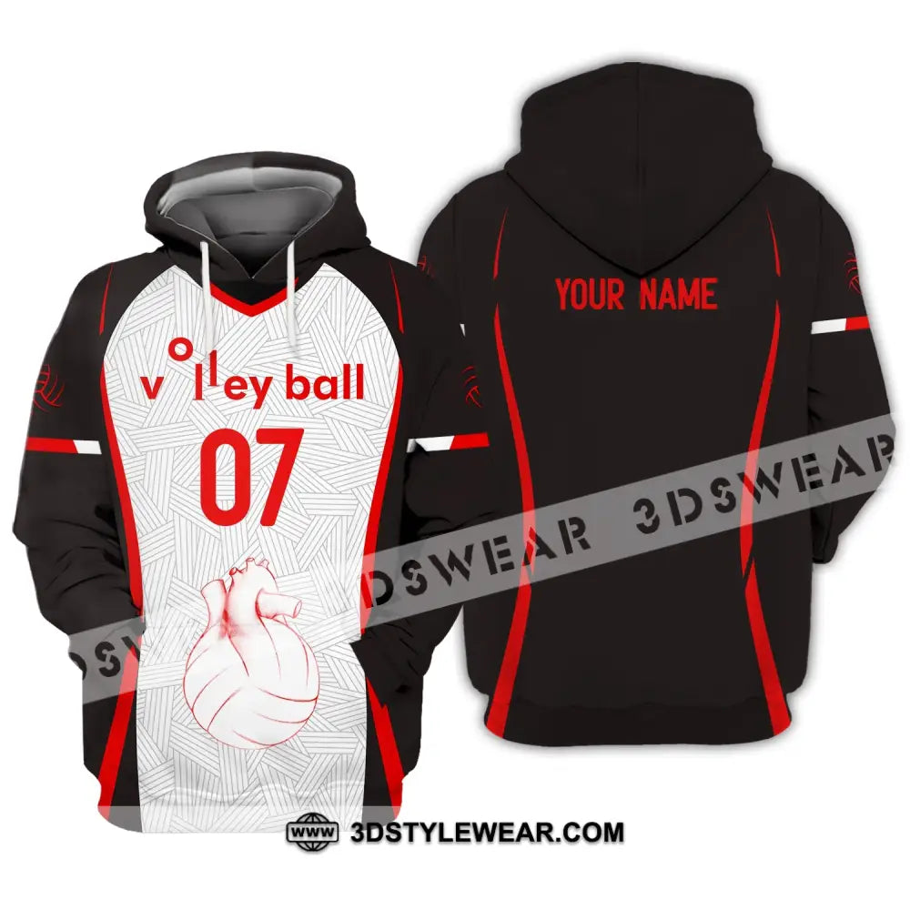 Unisex Shirt Custom Number Volleyball Hoodie Team T-Shirt Gift For Players / S