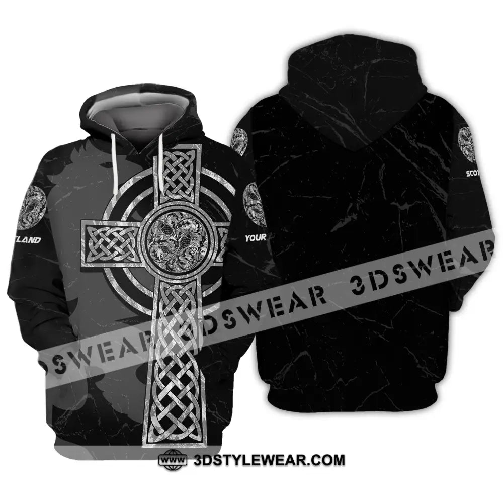 Unisex Shirt Custom Scotland Cross T-Shirt Clothing Hoodie / S