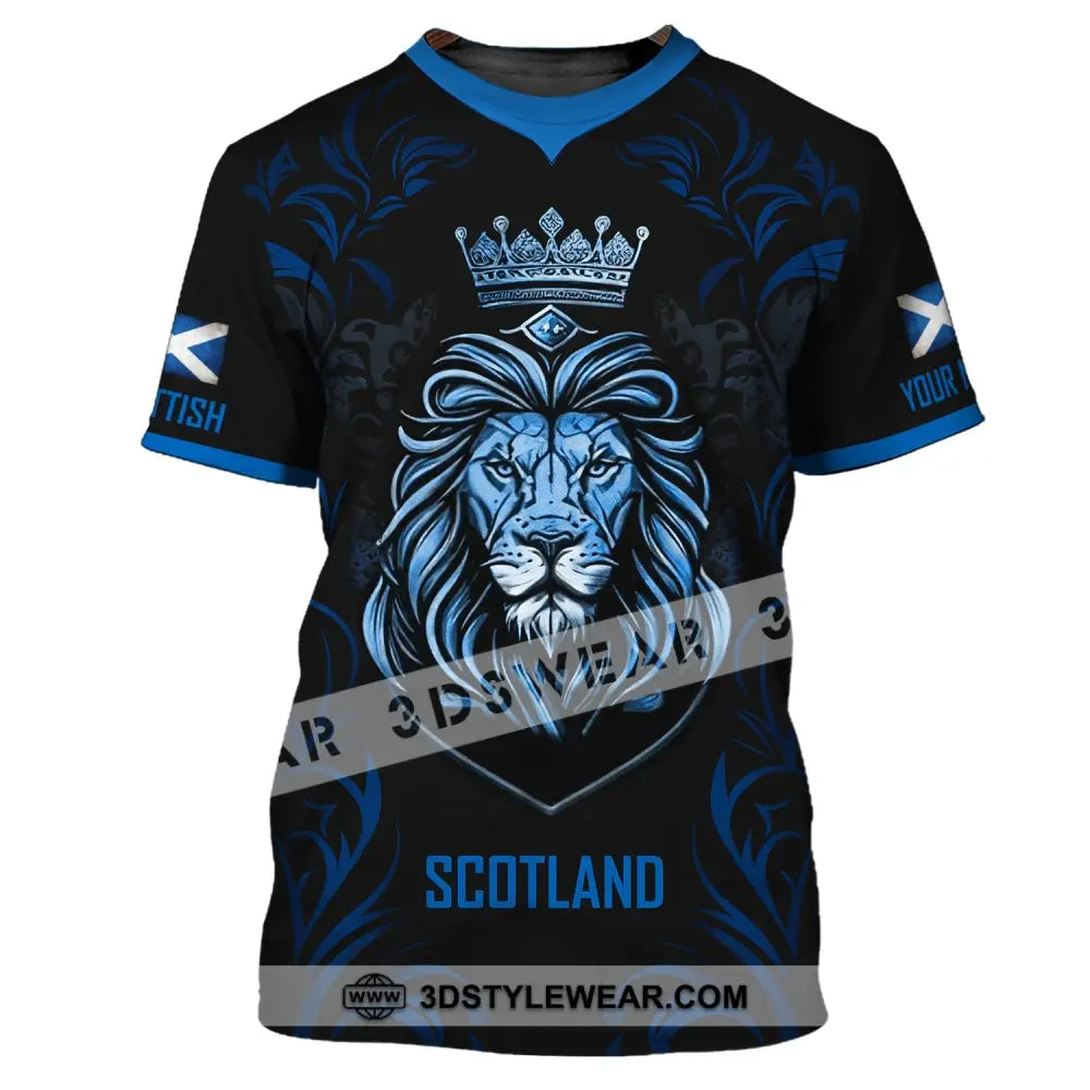 Unisex Shirt Custom Scotland Lion King T-Shirt Clothing / S