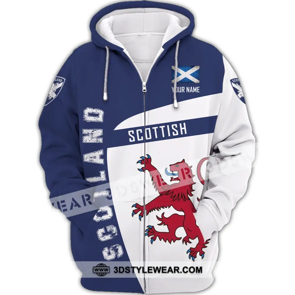 Unisex Shirt Custom Scotland Scottish T-Shirt Clothing Zipper Hoodie / S