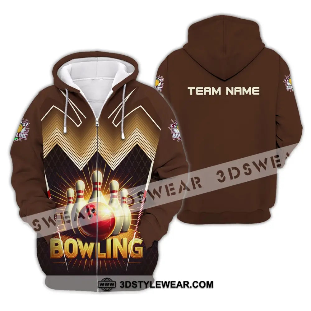 Unisex Shirt Custom Team Name Bowling For Clubs Gift Zipper Hoodie / S T-Shirt