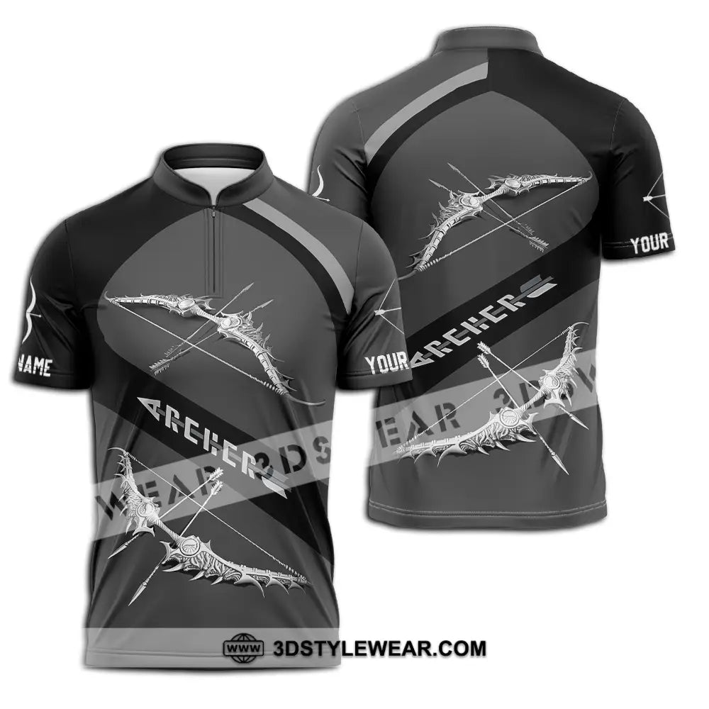 Unisex Shirt - Custom Text Shirt Archer Zipper Polo Shirt / S T-shirt