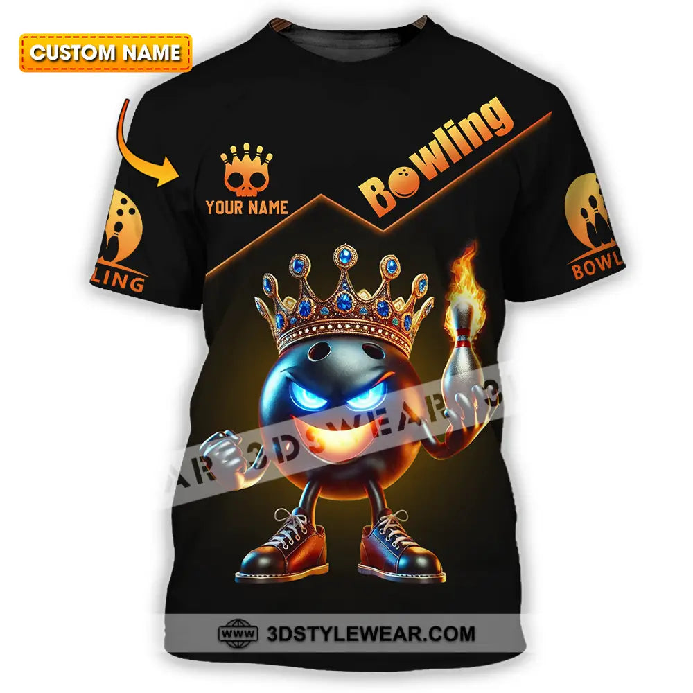 Unisex Shirt - Custom Text Bowling The Crown T-Shirt