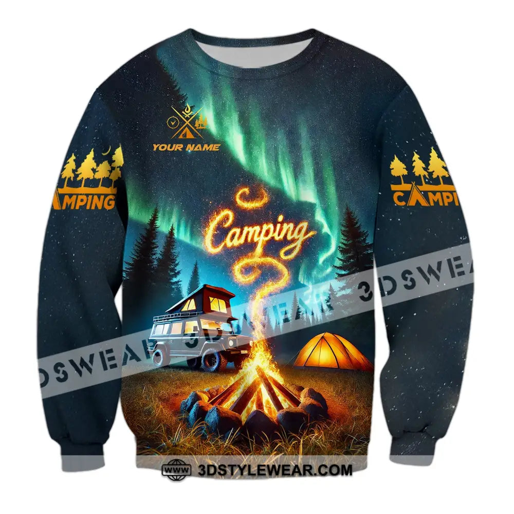 Unisex Shirt - Custom Text Camping Long Sleeve / S T-Shirt