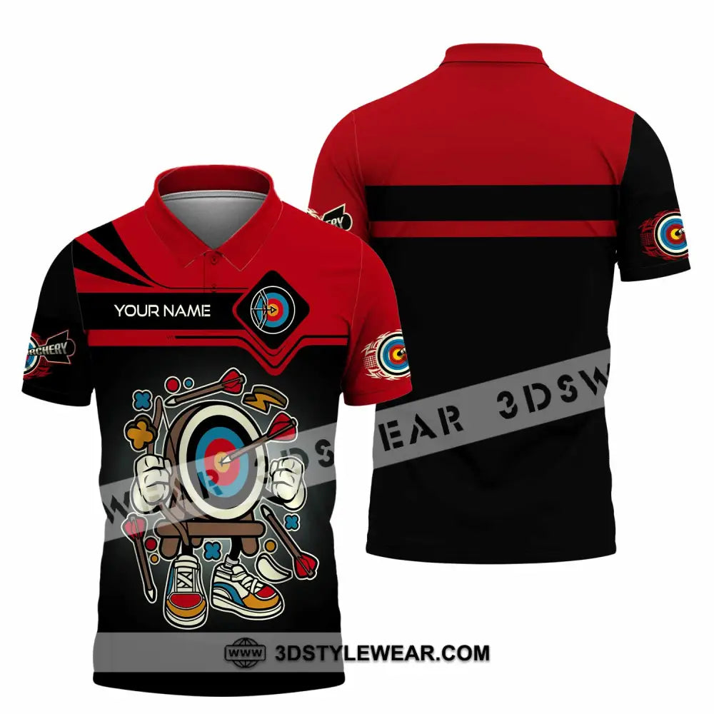 Unisex Shirt - Custom Text Shirt Cartoon Archery Polo Shirt / S T-shirt
