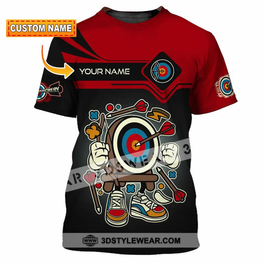 Unisex Shirt - Custom Text Shirt Cartoon Archery T-shirt