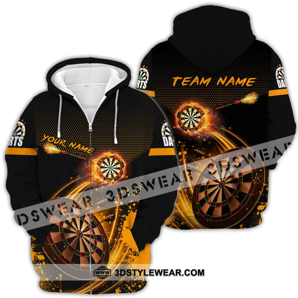 Unisex Shirt - Custom Text Shirt Dart Shirt Zipper Hoodie / S T-shirt