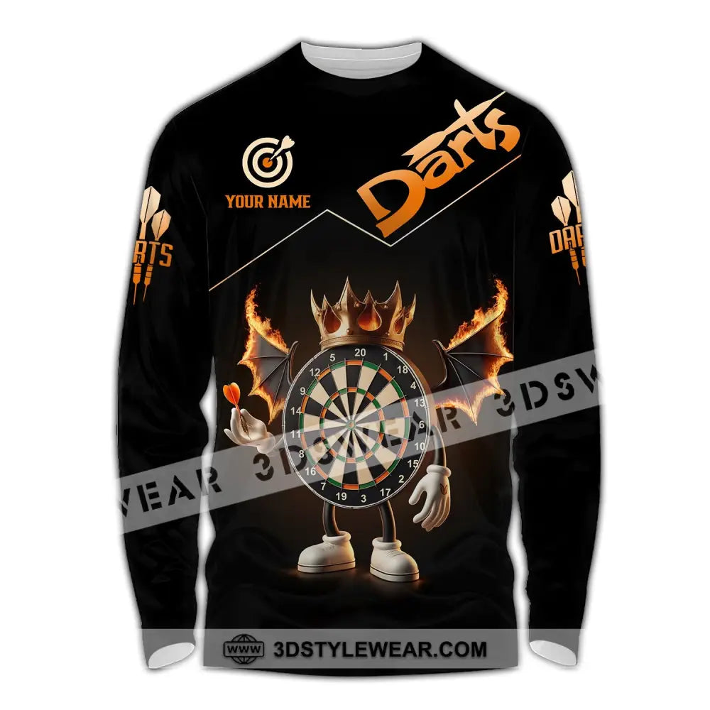 Unisex Shirt - Custom Text Darts Long Sleeve / S T-Shirt