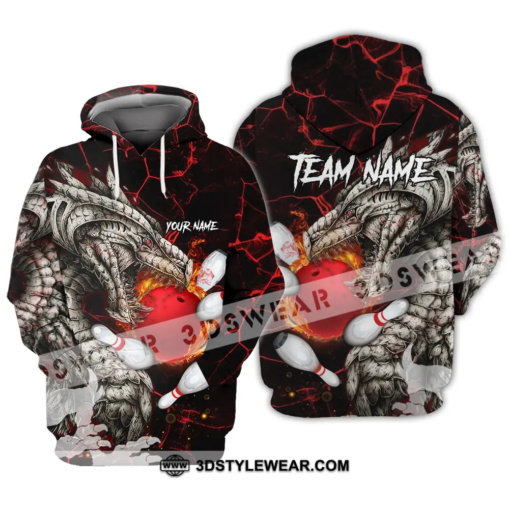 Unisex Shirt - Custom Text Shirt Dragon Bowling Shirt Hoodie / S T-shirt