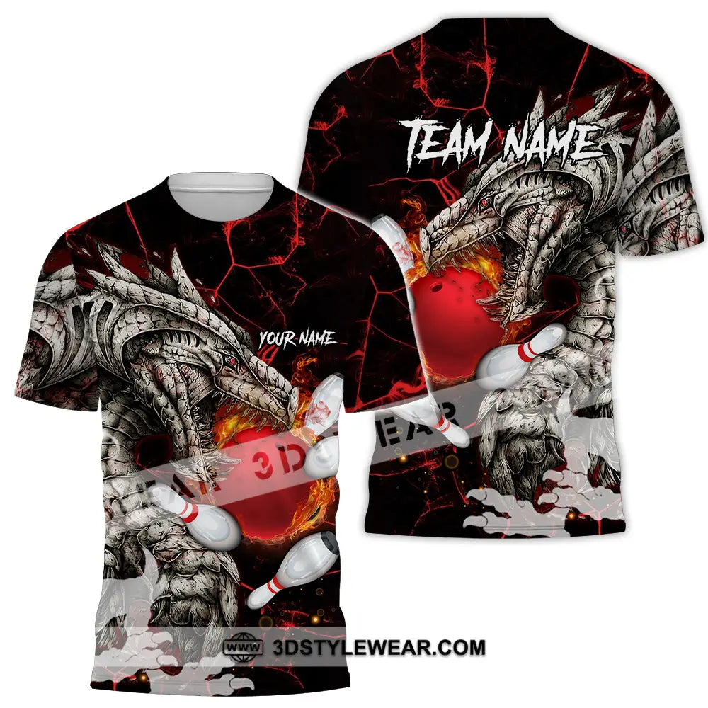 Unisex Shirt - Custom Text Shirt Dragon Bowling Shirt T-Shirt / S T-shirt