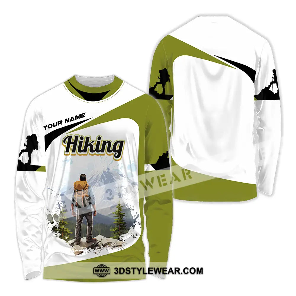 Unisex Shirt - Custom Text Hiking Long Sleeve / S T-Shirt