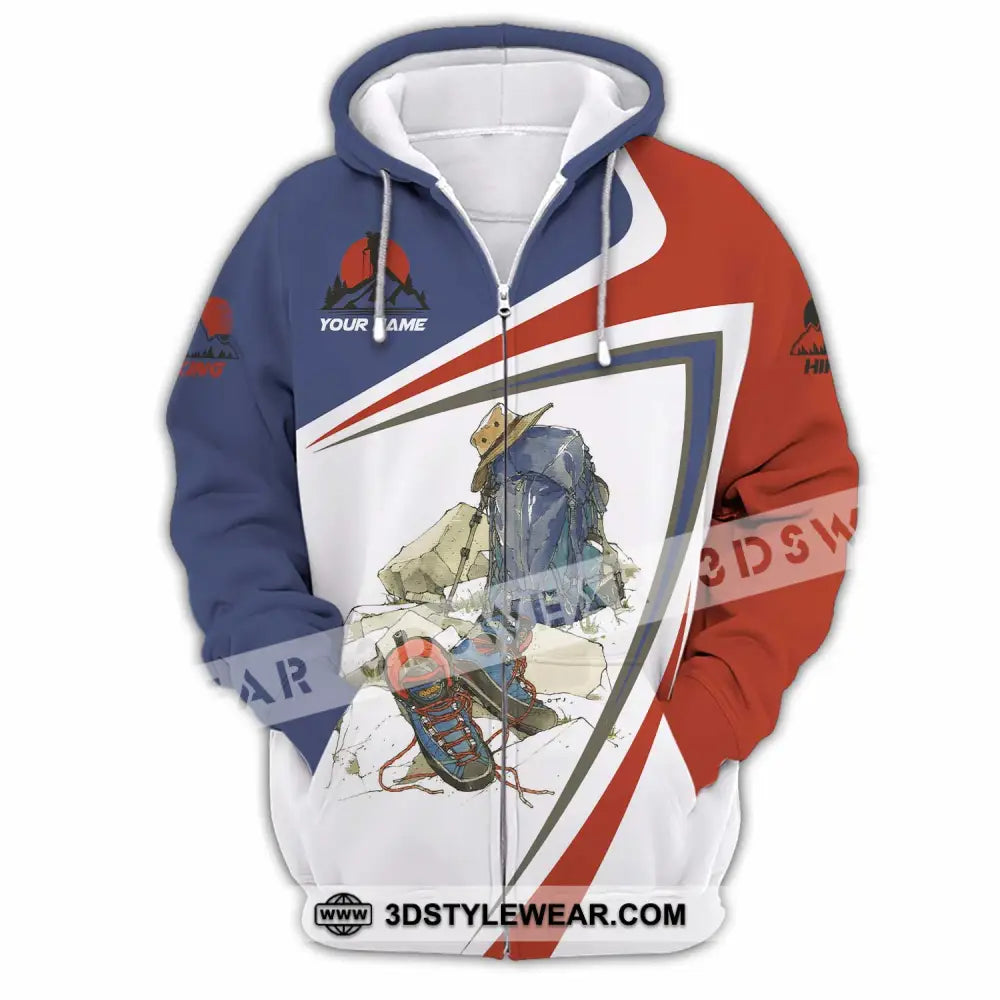 Unisex Shirt - Custom Text Shirt Hiking Lover Zipper Hoodie / S T-shirt