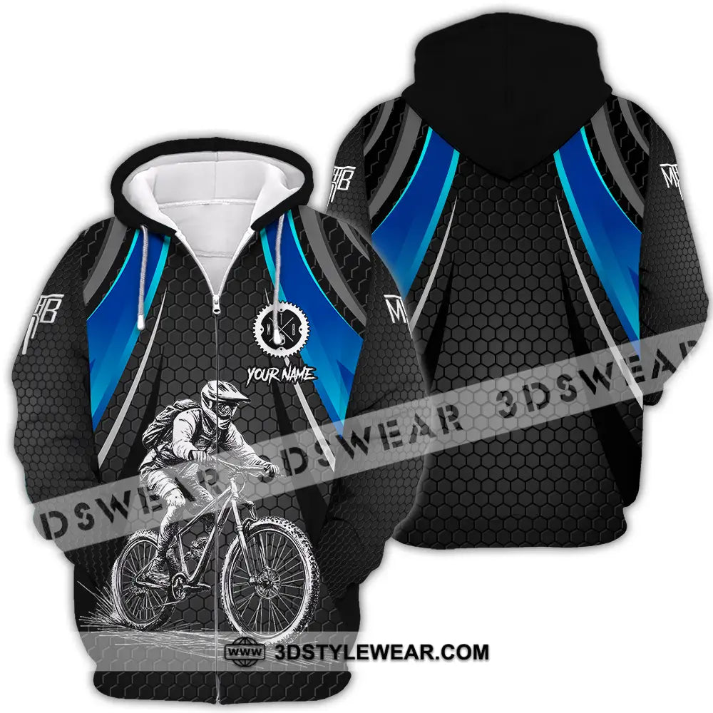 Unisex Shirt - Custom Text Mountain Bike Classic Sport Zipper Hoodie / S T-Shirt