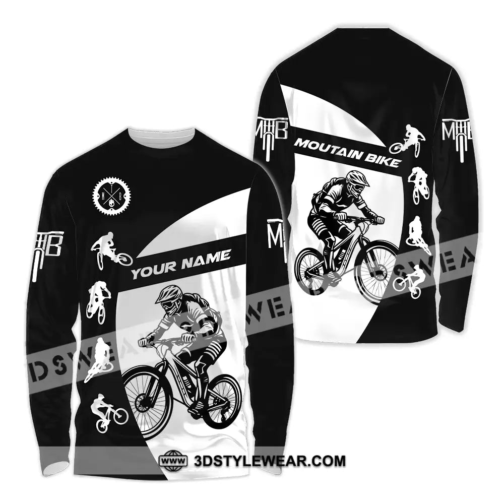 Unisex Shirt - Custom Text Mountain Bike Sport Long Sleeve / S T-Shirt