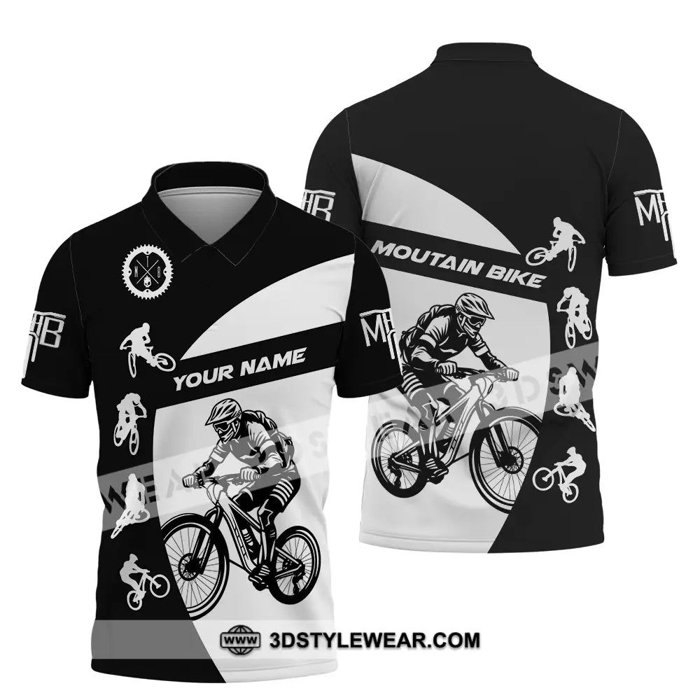 Unisex Shirt - Custom Text Mountain Bike Sport Polo / S T-Shirt