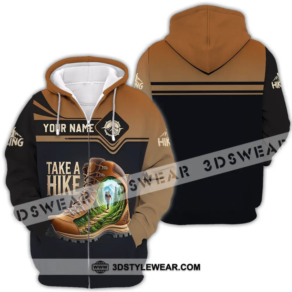 Unisex Shirt - Custom Text Shirt Take A Hike Zipper Hoodie / S T-shirt
