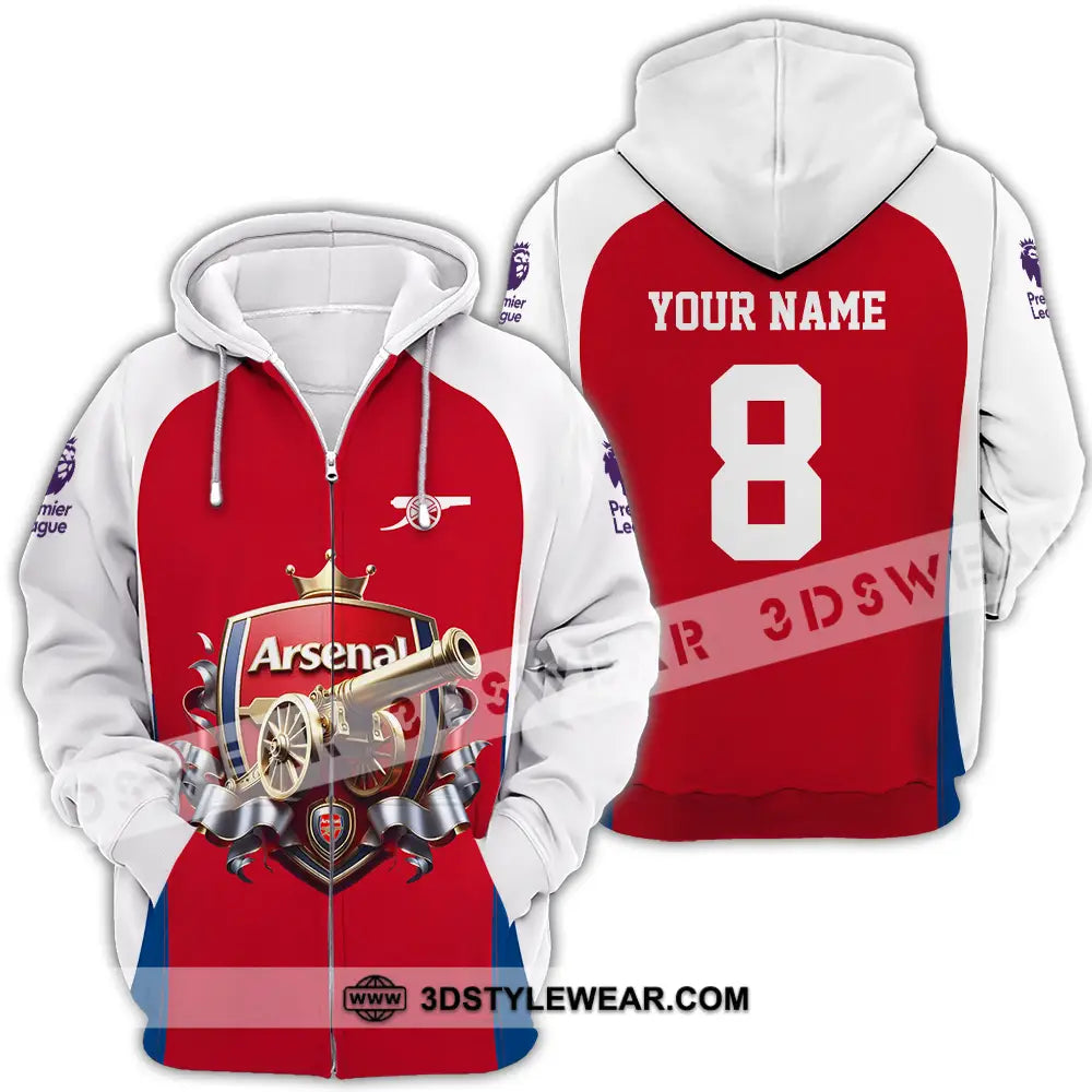 Unisex Shirt - Custom Text Shirt The Gunners Shirt Zipper Hoodie / S T-shirt