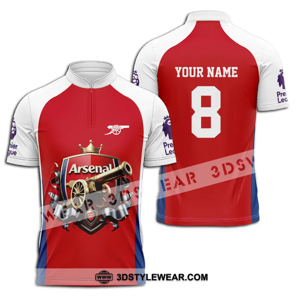 Unisex Shirt - Custom Text Shirt The Gunners Shirt Zipper Polo Shirt / S T-shirt