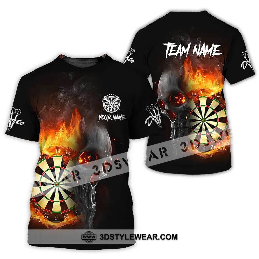 Unisex Shirt - Custom Texts Fire Lion Darts Sport For Player T-Shirt / S T-Shirt