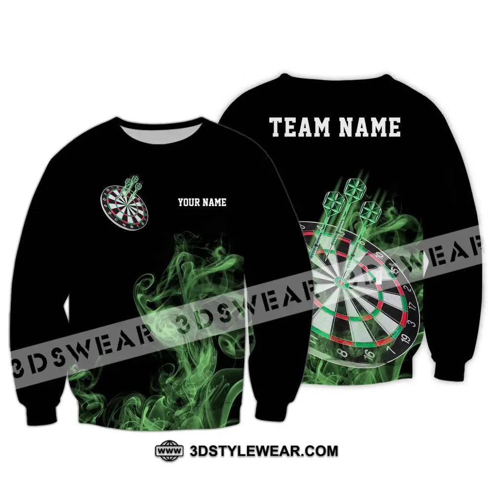 Unisex Shirt - Custom Texts Green Darts Player Sport Long Sleeve / S T-Shirt