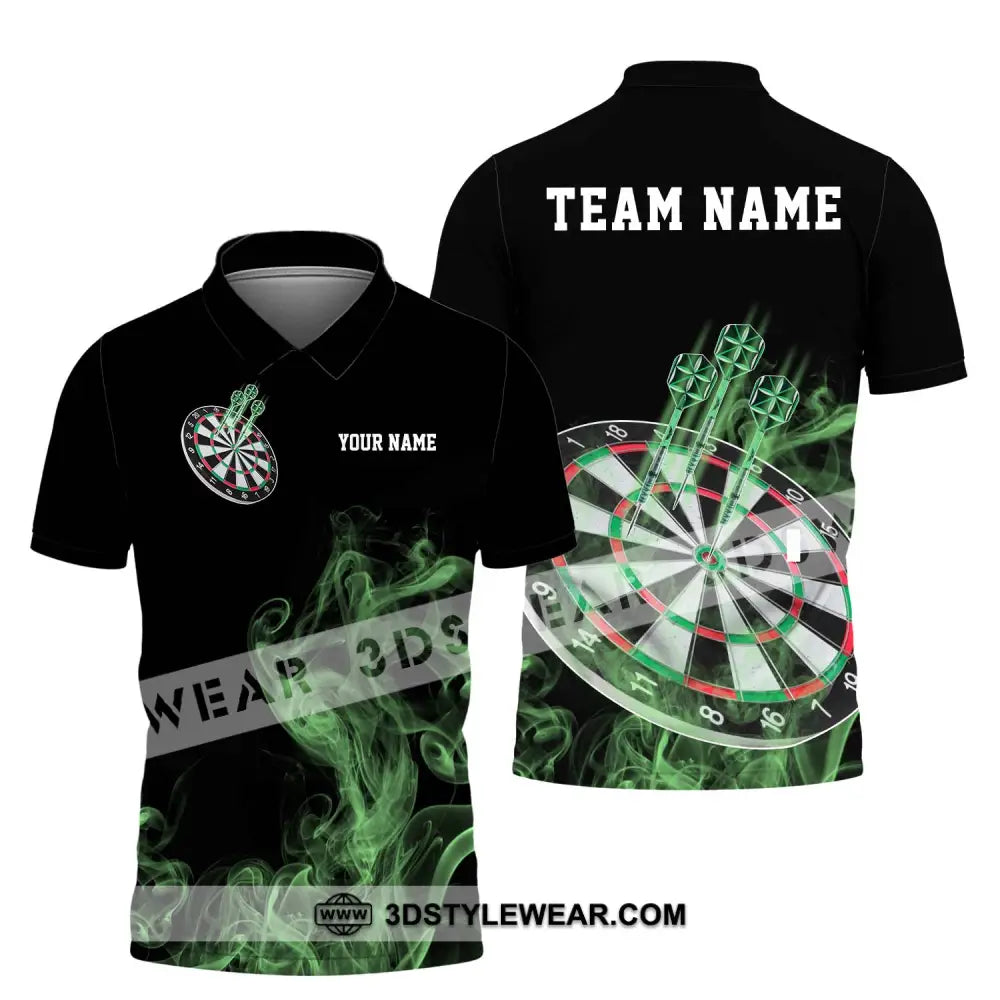 Unisex Shirt - Custom Texts Green Darts Player Sport Polo / S T-Shirt