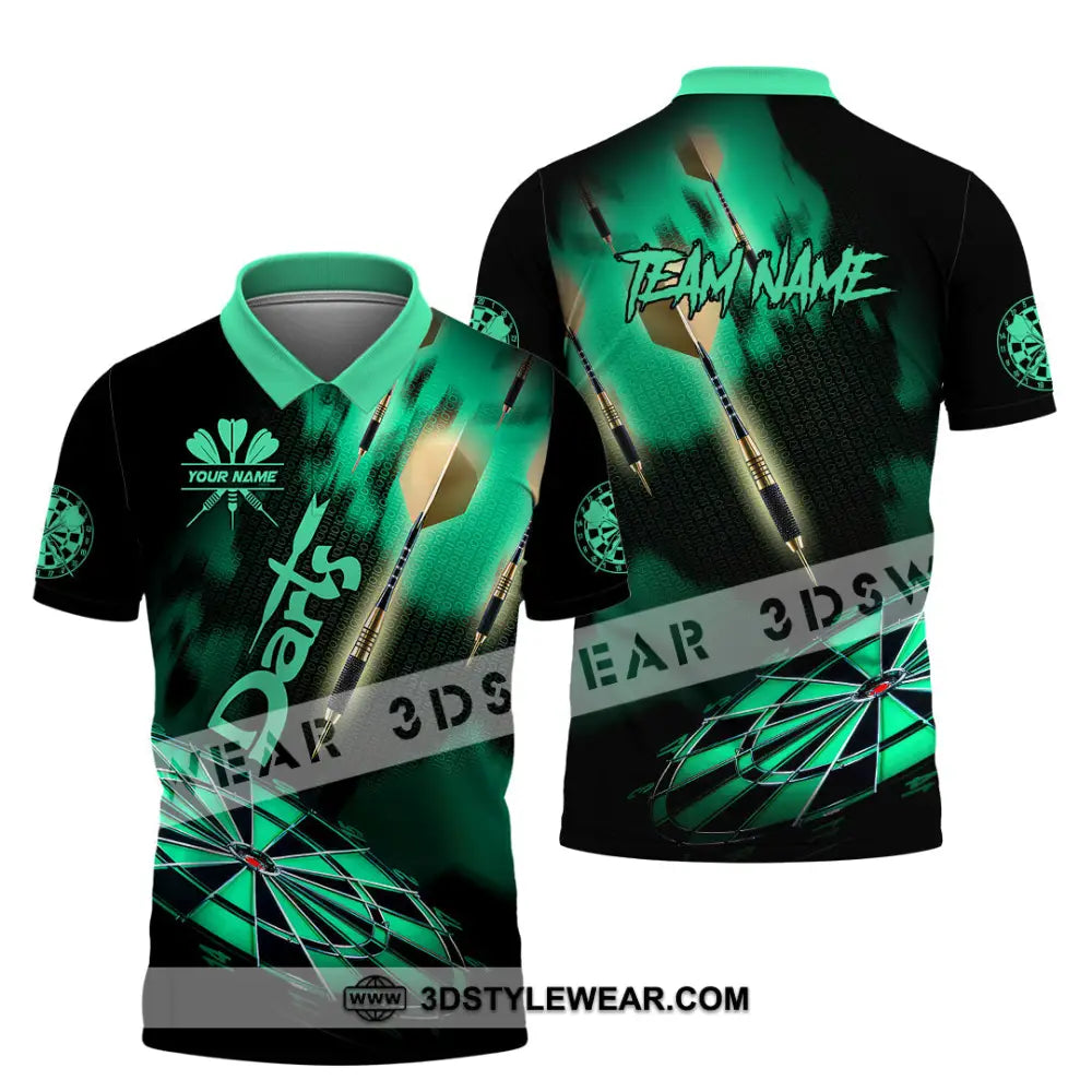 Unisex Shirt - Custom Texts Green Light Darts Sport Polo / S T-Shirt