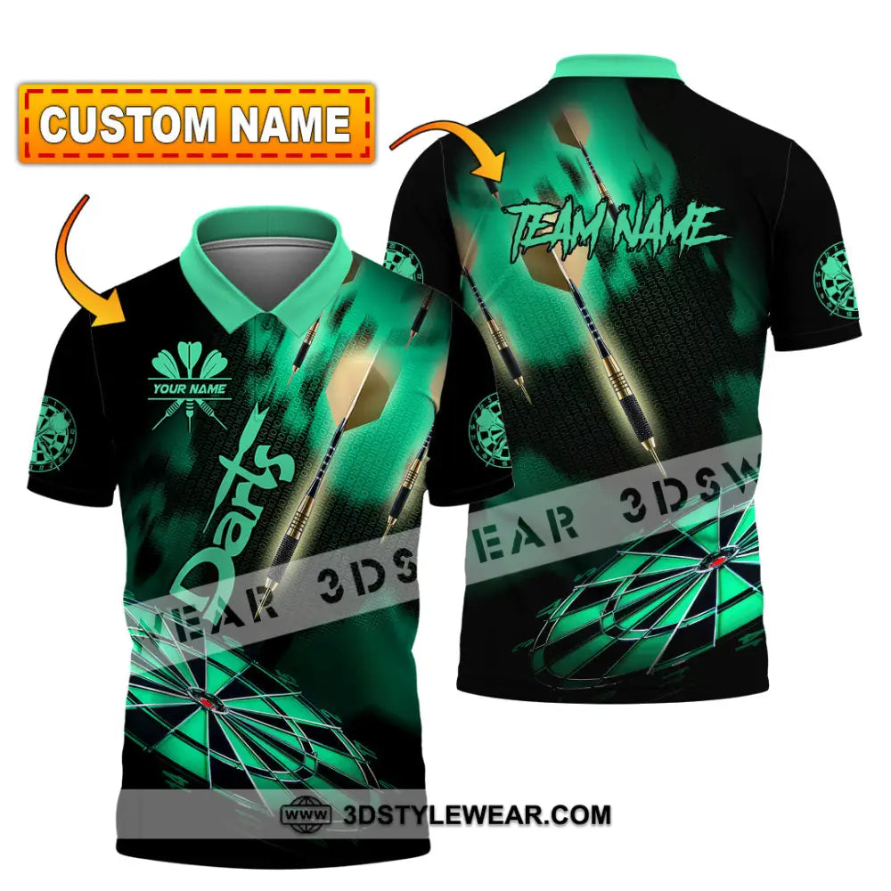 Unisex Shirt - Custom Texts Green Light Darts Sport T-Shirt