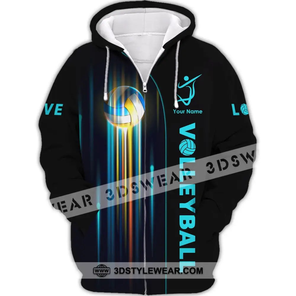 Unisex Shirt Custom Volleyball Hoodie Team T-Shirt Gift For Players Zipper / S