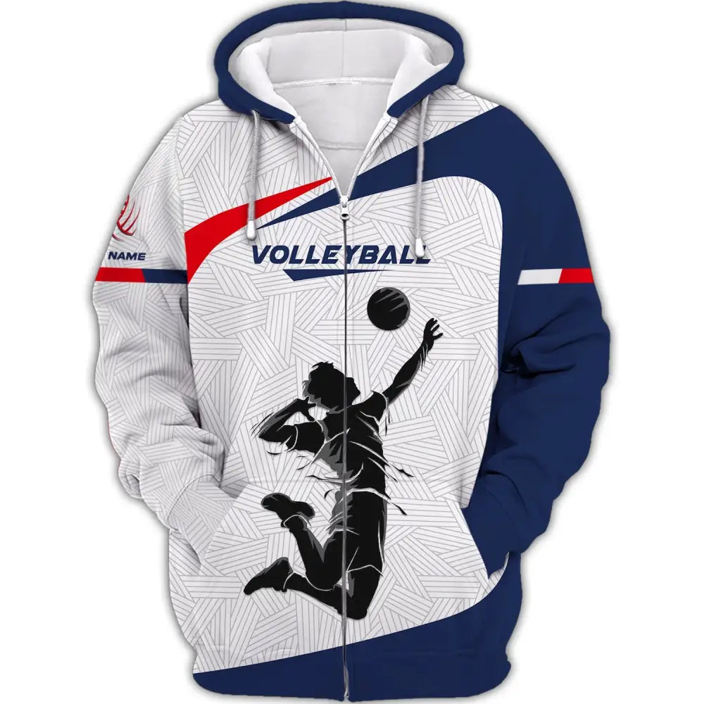 Unisex Shirt Custom Volleyball Hoodie Team T-Shirt Gift For Players Zipper / S
