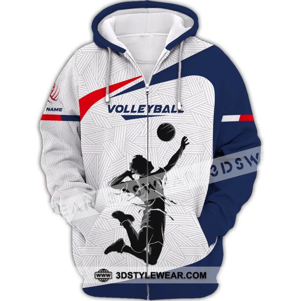 Unisex Shirt Custom Volleyball Hoodie Team T-Shirt Gift For Players Zipper / S