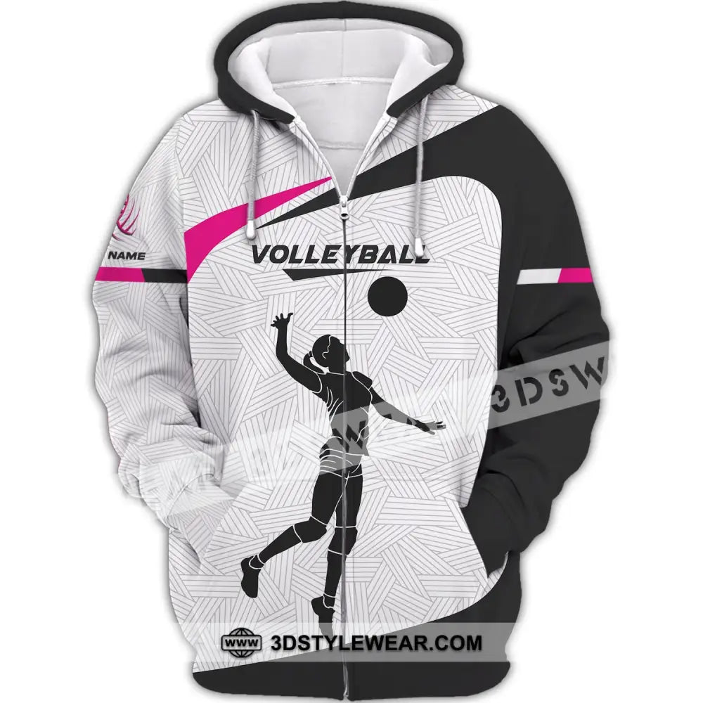 Unisex Shirt Custom Volleyball Hoodie Team T-Shirt Gift For Players Zipper / S