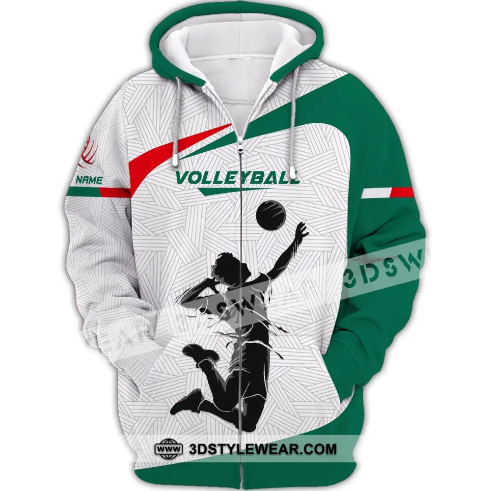 Unisex Shirt Custom Volleyball Polo T-Shirt For Team Gift Players Zipper Hoodie / S