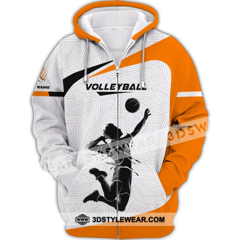 Unisex Shirt Custom Volleyball Polo Team T-Shirt Gift For Players Zipper Hoodie / S