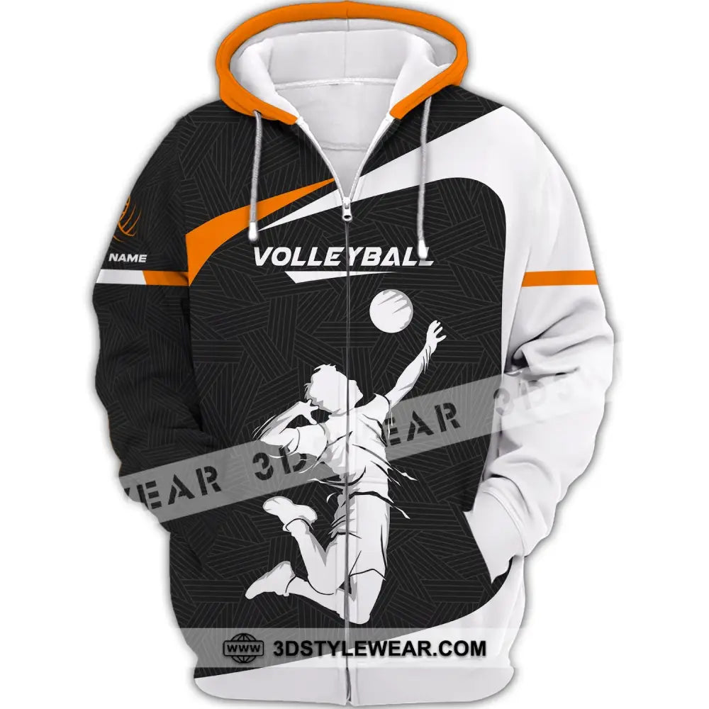 Unisex Shirt Custom Volleyball Sweater T-Shirt For Team Gift Players Zipper Hoodie / S