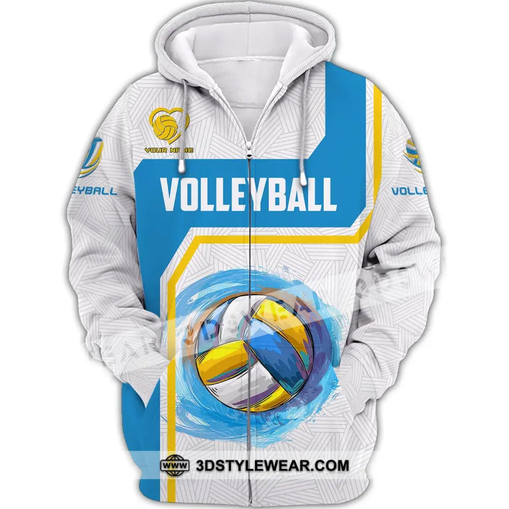 Unisex Shirt Custom Volleyball T-Shirt For Team Gift Players Zipper Hoodie / S