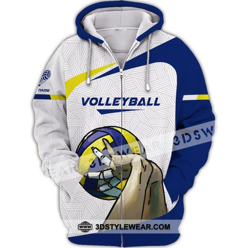 Unisex Shirt Custom Volleyball Team T-Shirt For Club Gift Players Zipper Hoodie / S