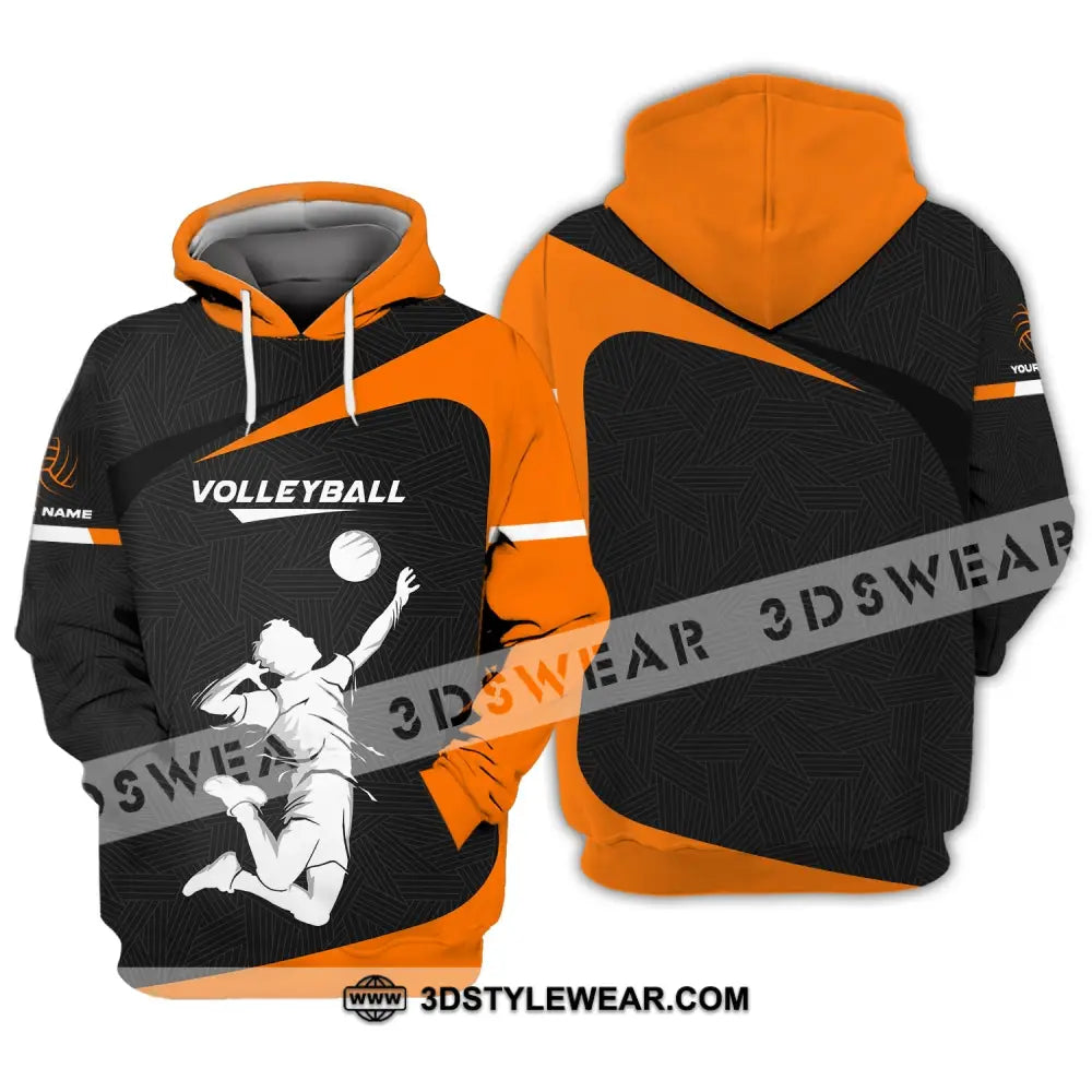 Unisex Shirt Custom Volleyball Zipper Hoodie T-Shirt For Team Gift Players / S