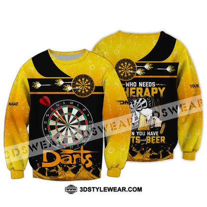 Unisex Shirt Darts Beer Custom Polo Hoodie Team T-Shirt Gift For Players Long Sleeve / S