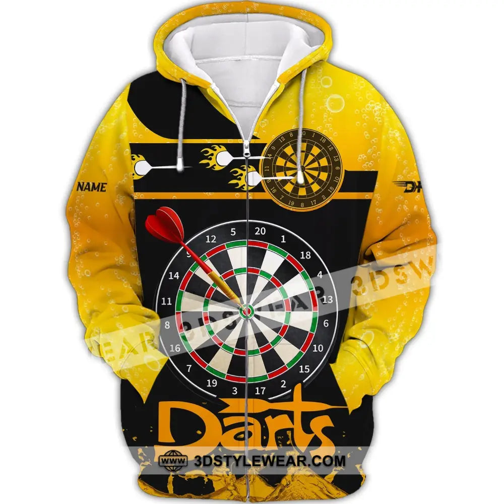 Unisex Shirt Darts Beer Custom Polo Hoodie Team T-Shirt Gift For Players Zipper / S