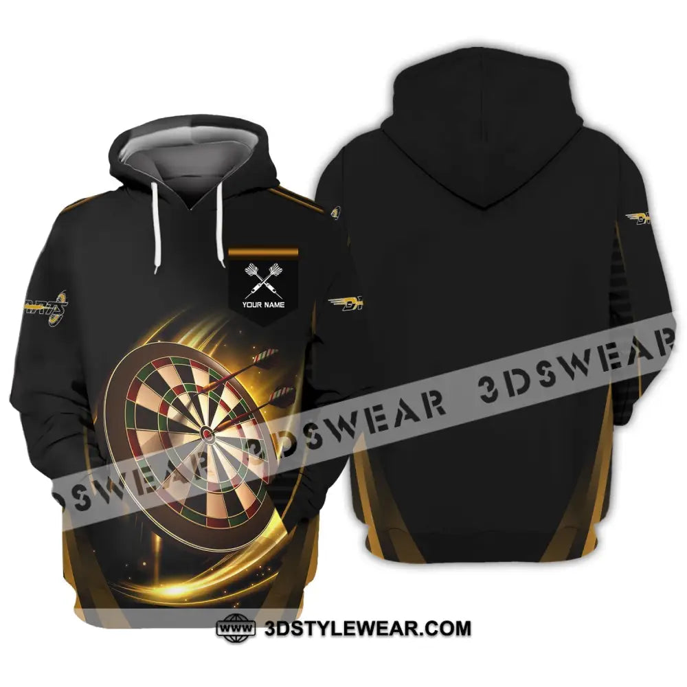 Unisex Shirt Darts T-Shirt Golden Dart Lover Gift Gamer Hoodie / S