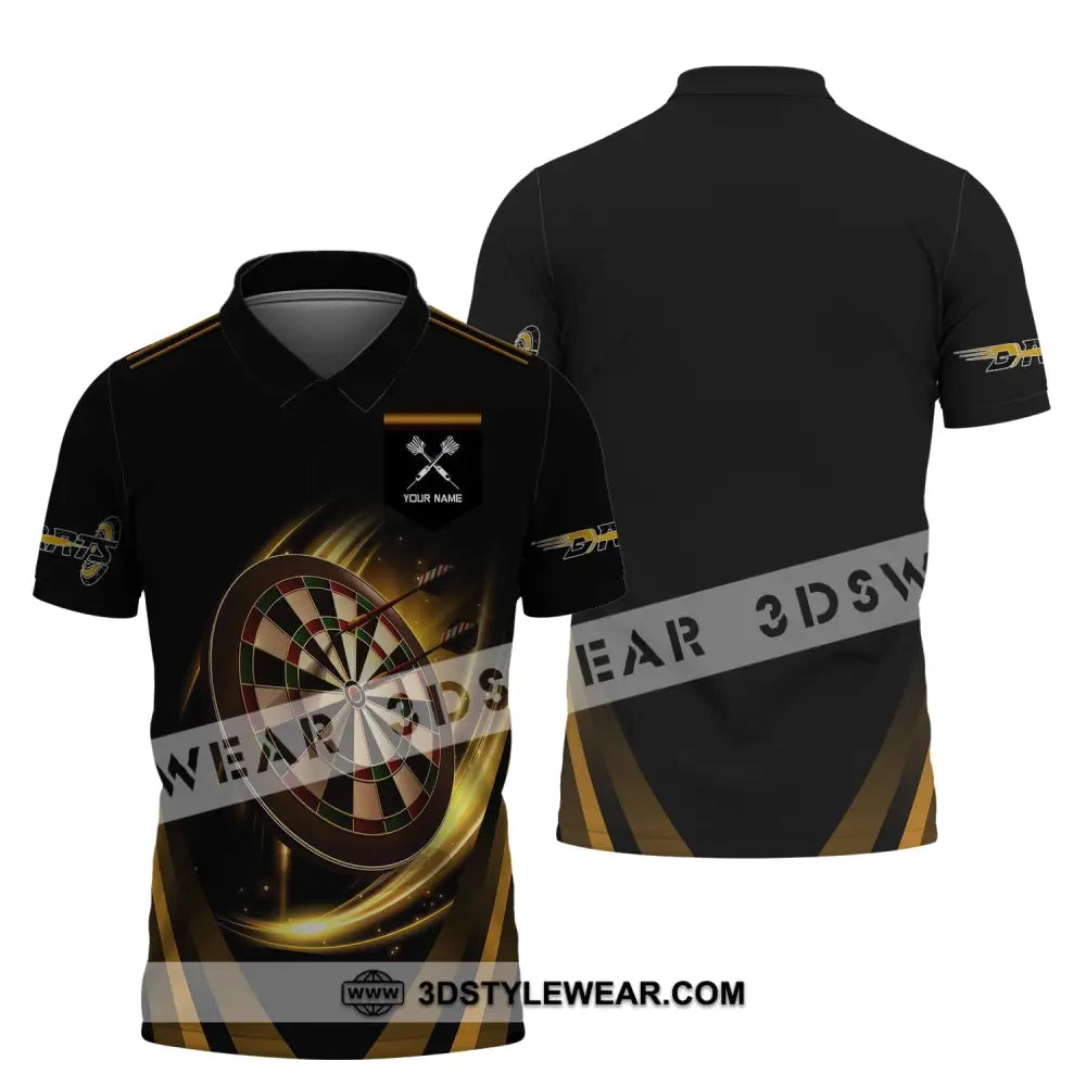 Unisex Shirt Darts T-Shirt Golden Dart Lover Gift Gamer Polo / S