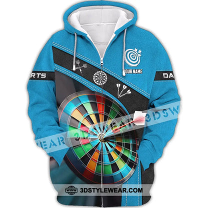 Unisex Shirt Darts T-Shirt Lover Gift Gamer Zipper Hoodie / S