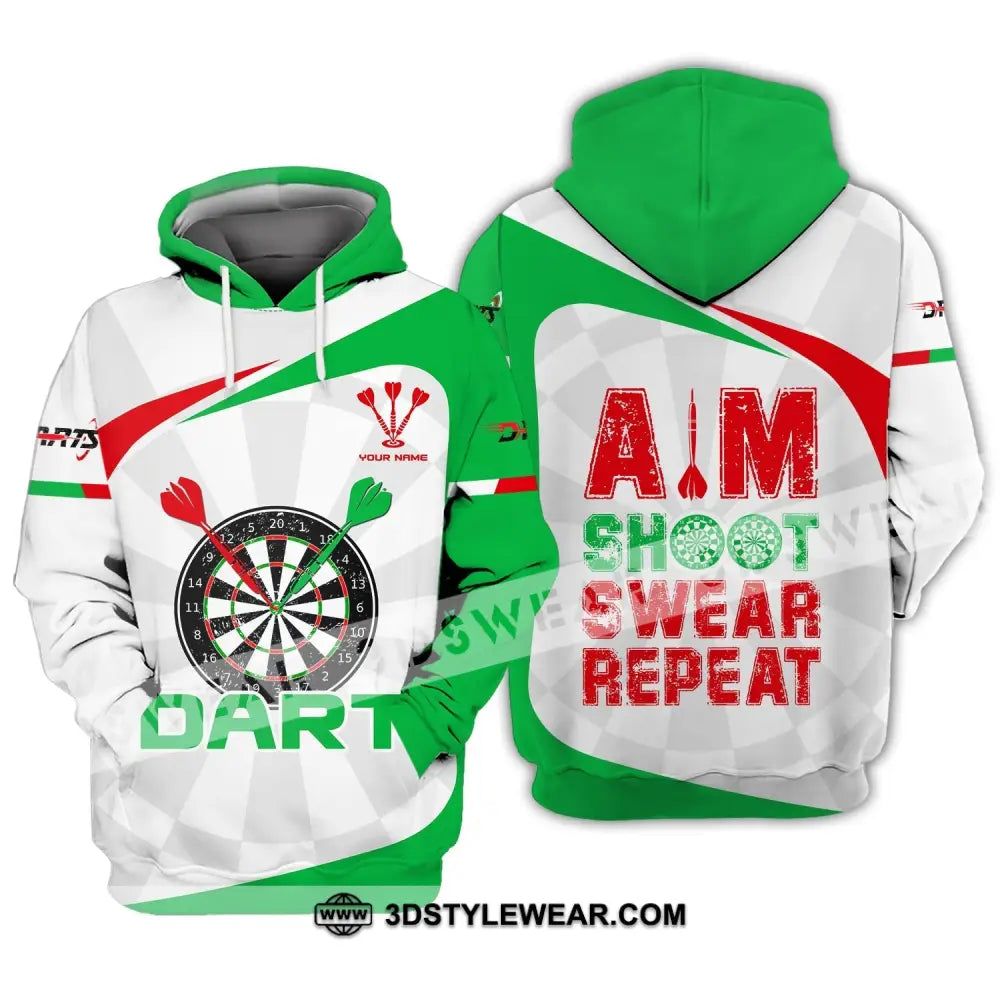 Unisex Shirt Darts T-Shirt Shoot Swear Repeat Lover Gift Gamer Hoodie / S