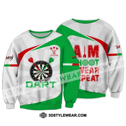 Unisex Shirt Darts T-Shirt Shoot Swear Repeat Lover Gift Gamer Long Sleeve / S