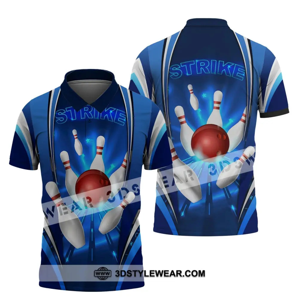 Unisex Shirt Strike Bowling T-Shirt Polo For Lovers / S