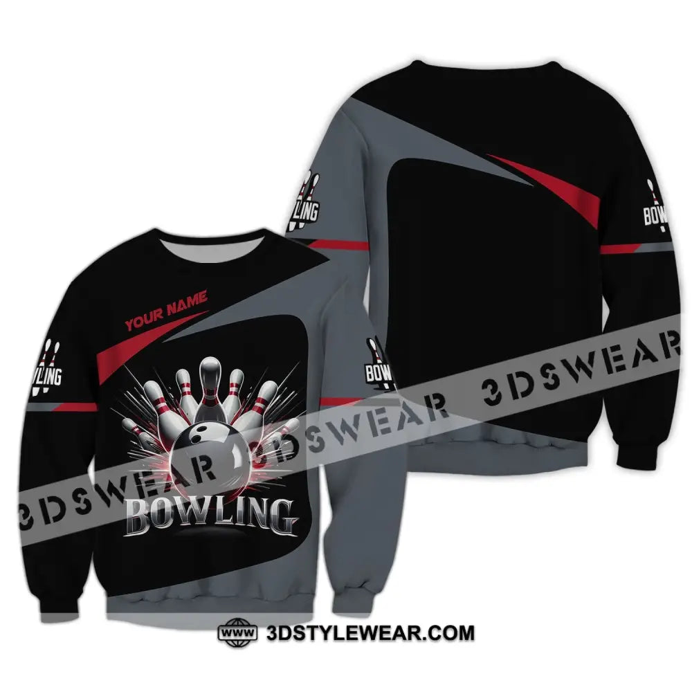 Unisex T-Shirt Custom Name Bowling Love Shirt For Lovers Long Sleeve / S