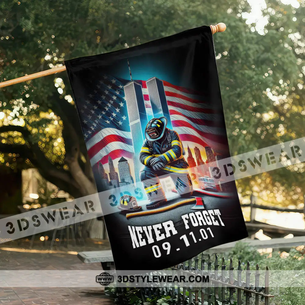 United States Flag Fireman 911 Memorial - American 12×18 Inch / 30X45 Cm Packing: Only Flag