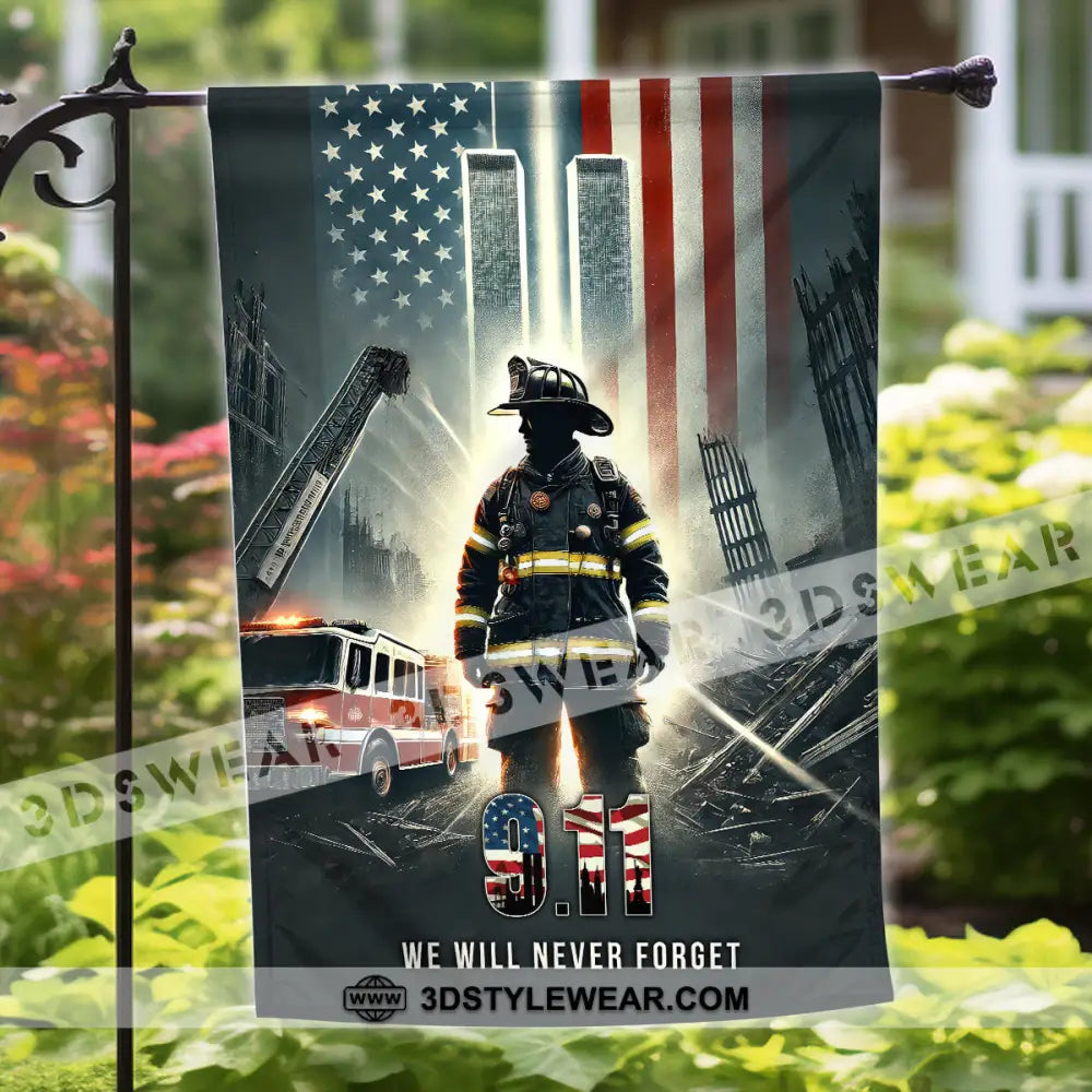 United States Flag Fireman 911 Memorial - American 12×18 Inch / 30X45 Cm Packing: Only Flag