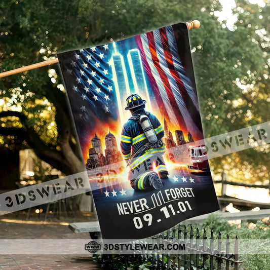 United States Flag Fireman 911 Memorial - American